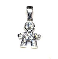 Anhänger Dame in Weißgold Cubic Zirconia BIMBO ZIRC PI N/ZZ 0.90 B